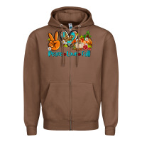 Chestnut peace love fall ado Zipper Hoodie - AdoDesignShop