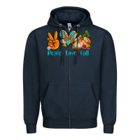 Navy peace love fall ado Zipper Hoodie - AdoDesignShop