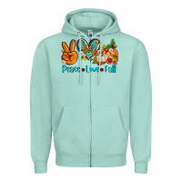Seafoam peace love fall ado Zipper Hoodie - AdoDesignShop