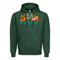 Sports Green peace love fall ado Zipper Hoodie - AdoDesignShop