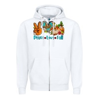 White peace love fall ado Zipper Hoodie - AdoDesignShop