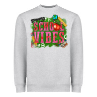 Heather Grey school vibes Heavyweight Sweatshirt - texasbilliewilder