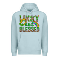 Blue Mist Lucky And Blessed St Patricks Premium Hoodie - BundleAndBundleShop