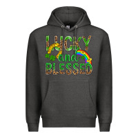 Charcoal Heather Lucky And Blessed St Patricks Premium Hoodie - BundleAndBundleShop