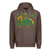 Coffee Lucky And Blessed St Patricks Premium Hoodie - BundleAndBundleShop