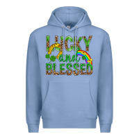 Colony Blue Lucky And Blessed St Patricks Premium Hoodie - BundleAndBundleShop