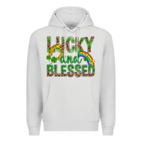 Dove Grey Lucky And Blessed St Patricks Premium Hoodie - BundleAndBundleShop