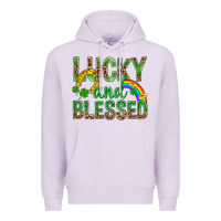 Lilac Lucky And Blessed St Patricks Premium Hoodie - BundleAndBundleShop