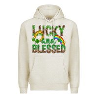 Oatmeal Heather Lucky And Blessed St Patricks Premium Hoodie - BundleAndBundleShop