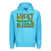 Ocean Blue Lucky And Blessed St Patricks Premium Hoodie - BundleAndBundleShop