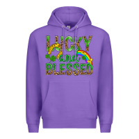 Purple Lucky And Blessed St Patricks Premium Hoodie - BundleAndBundleShop
