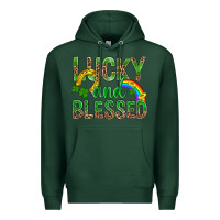 Sports Green Lucky And Blessed St Patricks Premium Hoodie - BundleAndBundleShop