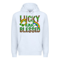 White Lucky And Blessed St Patricks Premium Hoodie - BundleAndBundleShop
