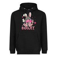 Black boujee checkered easter bunny egg trending Heavyweight Hoodie - MaliasSmallBusiness