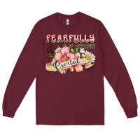 Burgundy fearfully and wonderfully created Long Sleeve Tee - JahusDesignShop