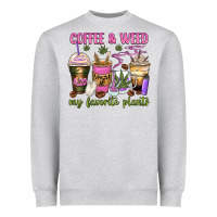 Heather Grey coffee and weed my favorite plants Heavyweight Sweatshirt - Zillion Design Studio