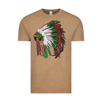 Vintage Coffee christmas indian feather headdress Vintage Tee - RanaPortraitStore