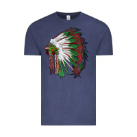 Vintage Denim christmas indian feather headdress Vintage Tee - RanaPortraitStore