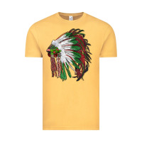 Vintage Mustard christmas indian feather headdress Vintage Tee - RanaPortraitStore