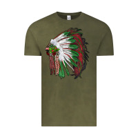 Vintage Olive christmas indian feather headdress Vintage Tee - RanaPortraitStore