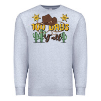 Heather Grey 100 days y'all Premium Sweatshirt - MaliasSmallBusiness