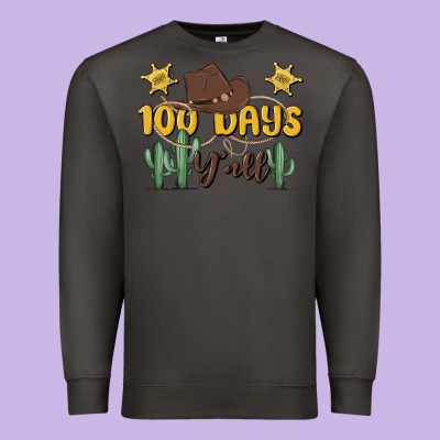 100 Days Y'all Premium Sweatshirt Designed By Maliassmallbusiness