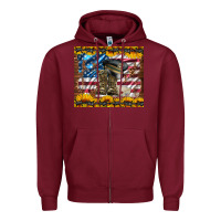 Burgundy westerm usa army boots Zipper Hoodie - Artiststas