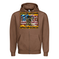 Chestnut westerm usa army boots Zipper Hoodie - Artiststas