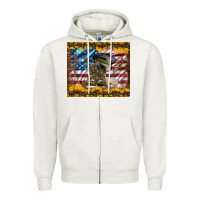 Oatmeal Heather westerm usa army boots Zipper Hoodie - Artiststas