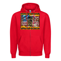 Red westerm usa army boots Zipper Hoodie - Artiststas