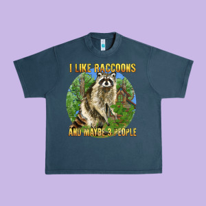 I Like Raccoons And 3 People Urban Heavy Tee Designed By Barkaloodesign