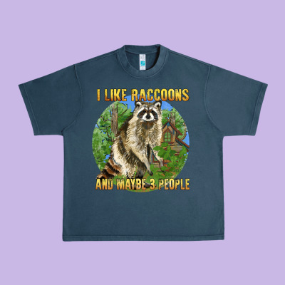 I Like Raccoons And 3 People Urban Heavy Tee Designed By Barkaloodesign