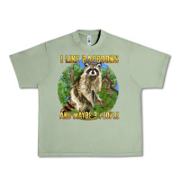 Oil Green i like raccoons and 3 people Urban Heavy Tee - BarkalooDesign