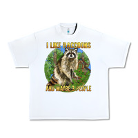 White i like raccoons and 3 people Urban Heavy Tee - BarkalooDesign
