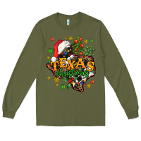 Army Green texas christmas Long Sleeve Tee - AdoDesignShop
