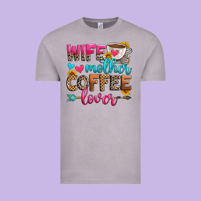 Wife Mother Coffee Lover Vintage Tee Designed By Zillion Design Studio