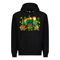 Black st. patricks  gnomies with rainbow Premium Hoodie - BundleAndBundleShop