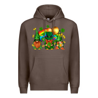 Coffee st. patricks  gnomies with rainbow Premium Hoodie - BundleAndBundleShop