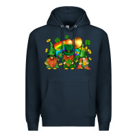 Navy st. patricks  gnomies with rainbow Premium Hoodie - BundleAndBundleShop