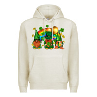 Oatmeal Heather st. patricks  gnomies with rainbow Premium Hoodie - BundleAndBundleShop