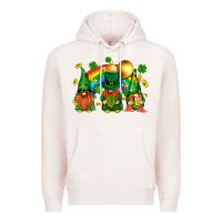 Pale Pink st. patricks  gnomies with rainbow Premium Hoodie - BundleAndBundleShop