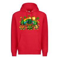 Red st. patricks  gnomies with rainbow Premium Hoodie - BundleAndBundleShop