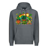 Rock st. patricks  gnomies with rainbow Premium Hoodie - BundleAndBundleShop