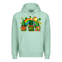 Seafoam st. patricks  gnomies with rainbow Premium Hoodie - BundleAndBundleShop