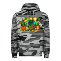Slate Camo st. patricks  gnomies with rainbow Premium Hoodie - BundleAndBundleShop
