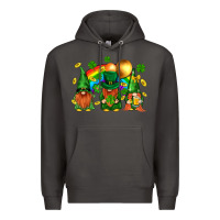 Smoke st. patricks  gnomies with rainbow Premium Hoodie - BundleAndBundleShop