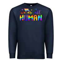 Navy we are all human Premium Sweatshirt - MaliasSmallBusiness