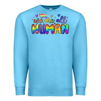 Ocean Blue we are all human Premium Sweatshirt - MaliasSmallBusiness