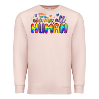 Pale Pink we are all human Premium Sweatshirt - MaliasSmallBusiness