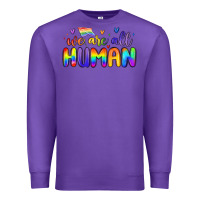 Purple we are all human Premium Sweatshirt - MaliasSmallBusiness